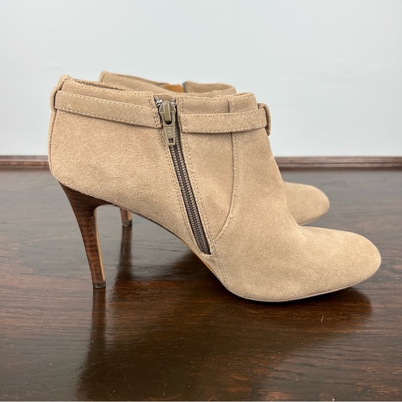 Coach Boots Womens Ankle Booties Size 9.5 Taupe Suede High Heels - Picture 3 of 16